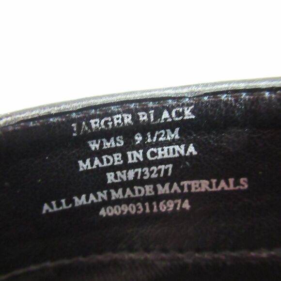 Simply Vera Boots 9.5 M Black Jaeger Buckle Ankle Bootie Faux Leather High Heel - Picture 14 of 15